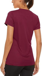 Venta caliente camiseta de las mujeres de color sólido camisas casuales de manga corta 100% algodón camisa de gran tamaño para las mujeres transpirable personalizado - Product Image 2