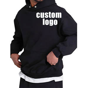 Survêtements à broderie 600 coton pour hommes 100% g/m² personnalisés poids lourd pour impression bouffante sweat à capuche surdimensionné d'hiver teint uni - Product Image 1