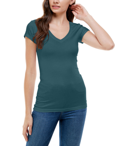 Camiseta de Mujer de Algodón 100% de Primera Calidad a Precio Económico, Verano, Informal, Tejida, Lisa, Teñida, Comprimida, Cuello Redondo Regular - Product Image 1