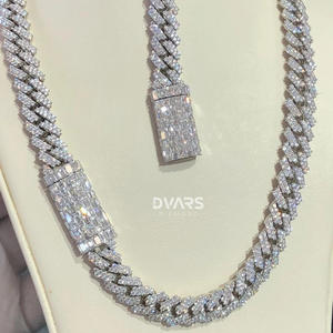 12mm <b>Real</b> VVS1 Moissanite Cuban Link Chain Hip Hop <b>Necklace</b> 18K Gold Plated Luxury Rapper Miami Cuban Chain Gift & Engagement - Product Image 5