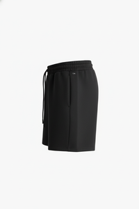 Short de sport noir pour homme, short de sport avec taille élastique et cordon de serrage, avec poches - Product Image 3