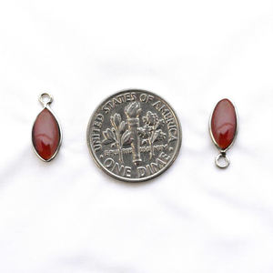 Lunette marquise en argent sterling 10x5mm grenat pierre précieuse breloques faites à la main pour la fabrication de bijoux à bricoler soi-même - Product Image 1