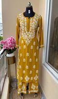 Dernière Collection Tendance Design Heavy Soft Reyon Kurti Palazo Chikankari Travail Manuel Vente en Gros Taux Vente Femmes Meilleures Ventes