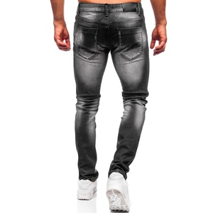 OEM y ODM Hombres Casual Tallas grandes Skiny Washed Jeans Transpirable Impermeable Denim Flat Front Style Personalizable para la temporada de invierno - Product Image 2