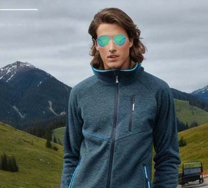 Chaqueta catiónica de lana de poliéster 100% personalizada OEM al por mayor de alta calidad para hombres con cuello levantado y cremallera completa con cortavientos para invierno - Product Image 2