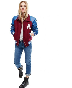 แจ็กเก็ตผู้ชายผู้หญิงปักลายตัวอักษร, แจ็กเก็ตเบสบอลสำหรับฤดูใบไม้ร่วงและใบไม้ร่วง - Product Image 4