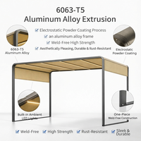 Pergola moderne en aluminium Meiqi avec auvent rétractable pour terrasse sur le toit, patio - Meubles d'extérieur durables