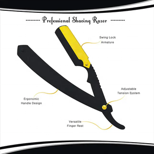 มีดโกนที่โกนหนวดแบบตรงทำจากสเตนเลสผลิตภัณฑ์สำหรับร้านเสริมสวย - Product Image 3