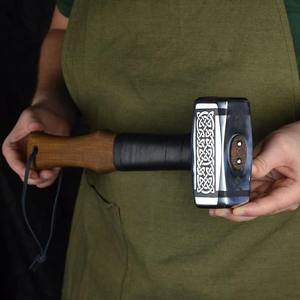 Marteau Viking Gravé, Marteau Nordique Forgé à la Main, Couteaux Marteau Personnalisés pour Cadeau Papa et Mari - Product Image 6