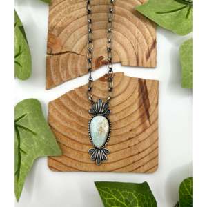 Collier Randy Billy en turquoise naturelle Dry Creek et argent sterling avec sertissage clos, idéal pour un cadeau - Product Image 1