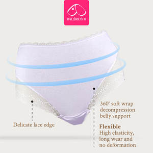Vente en gros d'approvisionnement taille haute 100% coton doux culotte de maternité taille personnalisée étanche Style de tous les jours solide coupe haute vente - Product Image 5