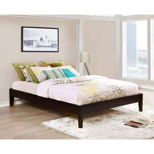 Estructura de cama moderna con plataforma y construcción de madera maciza - Product Image 1