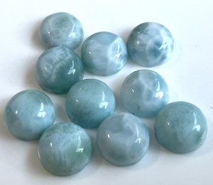 Larimar naturel rond 4mm Cabochon dos plat-Loose Larimar rond Cabochon - Product Image 4