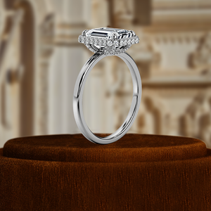 แหวนเพชรเพาะเลี้ยง 1 กะรัต ทรงเหลี่ยมมรกต แหวนแต่งงานแบบโซลิแทร์ รับรองโดย IGI ทองคำขาว 14k ของขวัญที่ดีที่สุดสำหรับเธอในวันพิเศษ - Product Image 4