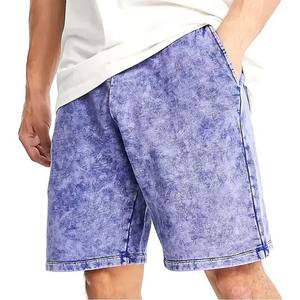 Shorts pour hommes Streetwear Denim Vintage Cotton Shorts avec Acid Wash Distress Shorts pour hommes pour le jogging - Product Image 1