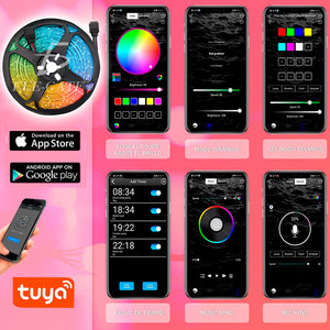 Strisce LED RGB 5050 da 7 Metri con Controllo App Bluetooth, IC WS2812B, PCB Nero, Controllo Vocale, 6500K CCT, Barre Luminose LED da 10M - Product Image 6