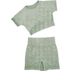 Conjuntos de Shorts de Yoga sin Costuras, Talla Personalizada, Hechos de Poliéster y Spandex, Precio al por Mayor, Ropa Deportiva Activa, Conjuntos de Dos Piezas, Leggings - Product Image 5