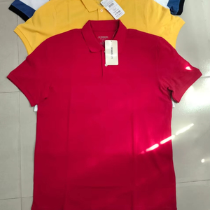 เสื้อโปโลผ้าฝ้ายพรีเมี่ยมสำหรับผู้ชายสวมใส่สบายสไตล์ลายทางสีพื้นและเส้นด้ายย้อมสี