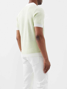 T-shirt en maille pour homme à manches courtes, col ouvert, décontracté, hiver, personnalisé, rose, 100% coton, anti-rétrécissement - Product Image 5