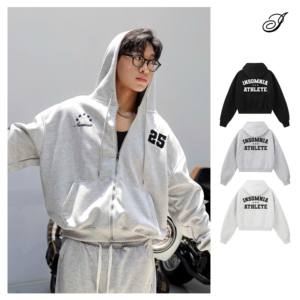 Unisex Winter BOXY <b>Hoodie</b> with Zip Customized OEM ODM Embroidery & Print Letter Pattern Streetwear Sweatshirt Made in Vietnam - Product Image 2