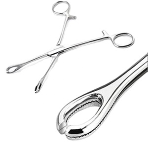 Pince à éponges en acier inoxydable Forester de 6 pouces avec fente de 3 mm, outil professionnel de perçage corporel pour une prise en main sécurisée - Product Image 1