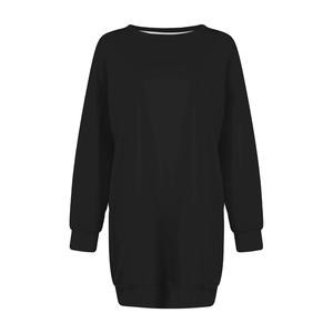 Sudadera para mujer con hombros caídos, manga larga, forro térmico, estilo holgado, tipo vestido, color negro 2026 - Product Image 2