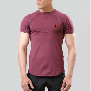 เสื้อยืดคอกลมสำหรับผู้ชายคลาสสิกสำหรับเล่นยิมเสื้อยืดผ้าโพลีเอสเตอร์สแปนเด็กซ์เข้ารูปกล้ามเนื้อแขนสั้นนุ่มยืดหยุ่นลำลองระบายอากาศได้ดีแห้งเร็ว - Product Image 4