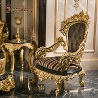Ensemble de canapés de luxe de haute qualité pour salon, style royal européen, noir et or, finition brillante, élégant, très vendu