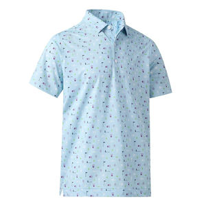 Camisas Polo de Golf al por mayor colección de verano logotipo personalizado cuello plano impreso uniforme manga corta Polo camiseta hombres - Product Image 3