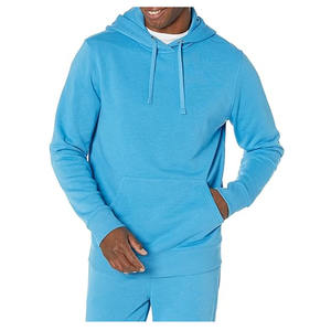 Sweat-shirt à capuche pour homme en tissu polaire tricoté, écologique, respirant, avec poche et cordon de serrage, logo personnalisé sur le devant, 100% coton - Product Image 2