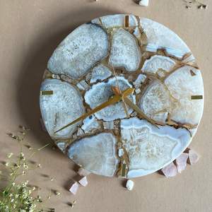Handcrafted Agate Round Wall Clock Natural Stone <b>Decorative</b> Wall Clock - Product Image 6