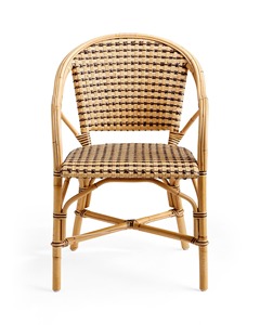 Fauteuil en rotin artisanal, chaise de salle à manger en osier d'intérieur et d'extérieur, meubles naturels, jardin, patio, café, restaurant, bistrot, sièges - Product Image 2