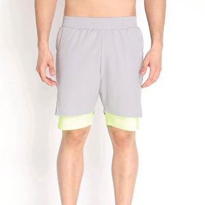 OEM Designer Custom Logo Training Compression <b>Tights</b> Double Layer 2 in 1 Men's Sports Fitness Gym Mesh Running Athletic Shorts - Product Image 2