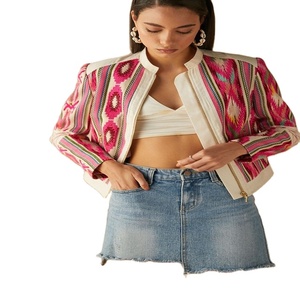 Kanya Libas, veste kaftan de qualité supérieure, broderie personnalisée pour femmes, en coton/rayonne/lin, hiver, multicolores - Product Image 1