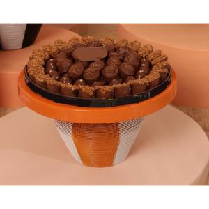 Bol en métal de qualité supérieure à revêtement orange puissant mariages vaisselle décorative moderne écologique pour le service de bonbons au chocolat - Product Image 1