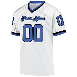 Throwback <b>White</b> V-Neck 100% Polyester <b>Football</b> Jersey with Customizable Team Name-OEM Service Wholesale - Product Image 4