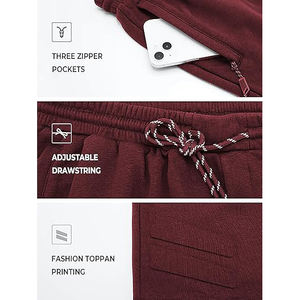 Pantalones Cortos de Lana para Hombre, Uso Diario, Casuales, Tejido Cepillado Cálido, Ajuste Cómodo, Cintura Elástica, Ligeros y Duraderos - Product Image 4