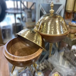 Ensemble de 3 bols à Fruits et à noix pour fête de mariage à la maison, décoration de couleur naturelle, plat à salade en bois moderne et bol à plateau - Product Image 2