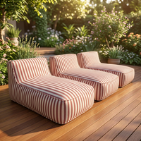 Chaise longue d'extérieur minimaliste DISEN, chaise longue en tissu, chaise longue d'extérieur imperméable, canapé d'extérieur