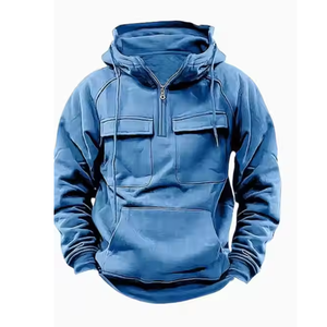 Oferta Caliente: Nueva Moda de Invierno - Sudadera con Capucha para Hombre, Lisa, Personalizada, 100% Algodón Orgánico, Gruesa, Ecológica, con Bolsillo Cargo - Product Image 5