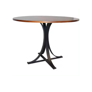 Best Seller <b>Round</b> <b>Solid</b> <b>Wooden</b> <b>Dining</b> <b>Table</b> with Metal Legs High Quality Export Direct Factory From Indonesia - Product Image 1