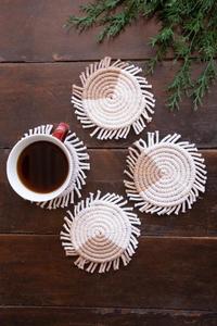 Elegante diseño hecho a mano borla bebidas Boho mesa de centro bohemio decorativo regalo taza posavasos macramé para decoración del hogar - Product Image 3