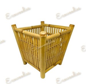 Jarrón Grande de Mimbre de Bambú Natural Estilo Art Deco para Plantas y Flores - Product Image 5