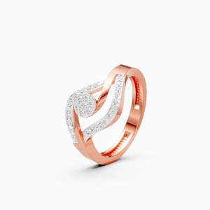 Bague pour femme en diamant de laboratoire de 0,25 ct, style moderne, luxe abordable, à porter au quotidien, en or jaune, blanc et rose 9 carats - Product Image 1