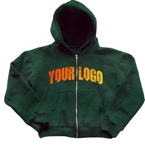 Sudaderas con Capucha Personalizadas de Alta Calidad para Hombre, con Cierre, Holgadas, de Hombros Caídos, Gruesas, con Logotipo y Letras Personalizadas para Hombre, para Invierno - Product Image 1