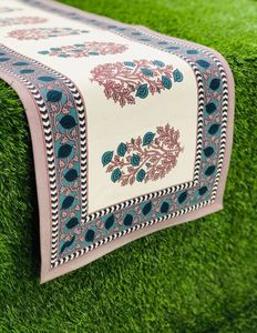 Chemin de Table en tissu de coton avec imprimés fleurs, bloc à main, pour mariage et cuisine, pièces - Product Image 2