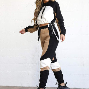 High Quality Color Blocking Tracksuit Custom Design Casual Fleece <b>Sweat</b> <b>Set</b> For Winter Wholesale Manufacturer Casual Wear 2026 - Product Image 2