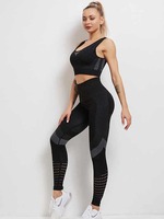 Ensemble de yoga personnalisé, taille plus, respirant, léger, séchage rapide, leggings de yoga et soutien-gorge de sport pour femmes