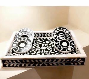 Vente chaude Fait À La Main Rectangle Personnalisé Mode De Luxe Bleu Alimentaire Servir Nacre Plaque De Falak World Export - Product Image 4