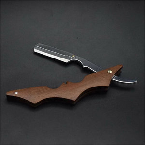 Rasoirs de barbier en bois Badmen Design professionnel simple lame barbier manuel pliant rasoirs de rasage avec logo de marque personnalisé - Product Image 1
